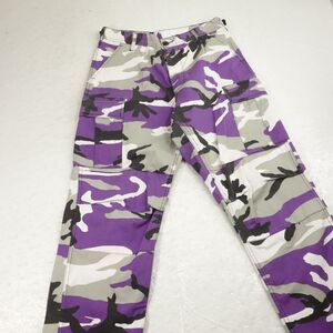 Rothco Military Pants Mens 30x32 Purple Gray Woodland Camo Cargo Paratrooper